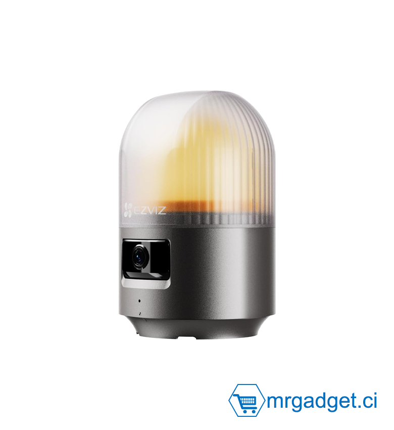 Caméra d'Alarme EZVIZ HGC2 3MP (2K) - Sirène & Flash Stroboscopique Intégrés - Compatible Moteur Portail HG2-400 - Détection de Mouvement Humain IA - Vision en Temps Réel via App - Sécurité Active Extérieure - Dissuasion Intrus & Audio