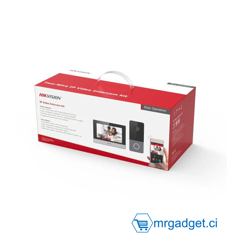 Hikvision DS-KIS603-P(C)(O-STD) Ensemble complet visiophone et interphone pour maison et appartement.