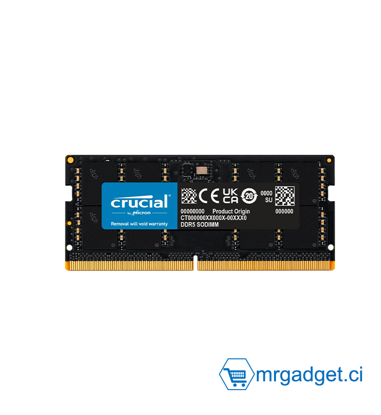 Barrette de RAM - Crucial Pro RAM 32Go Kit (2x16Go) DDR5 5600MT/s (ou 5200MT/s ou 4800MT/s) Mémoire de Bureau CP2K16G56C46U5