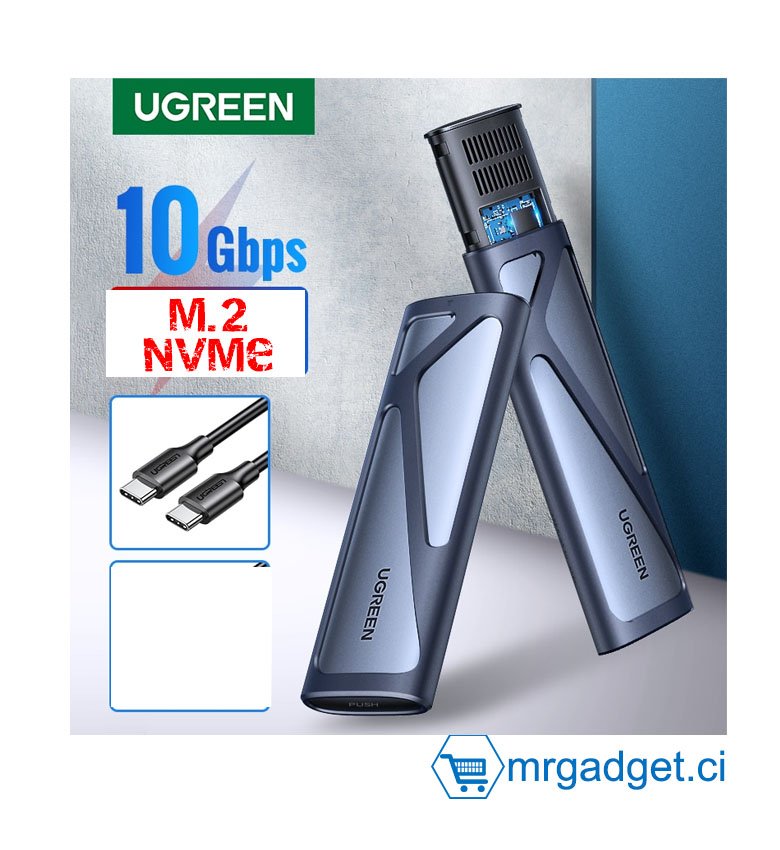 UGREEN Boîtier SSD M.2 NVME SATA USB 3.2 Gen 2 10Gbps 2To