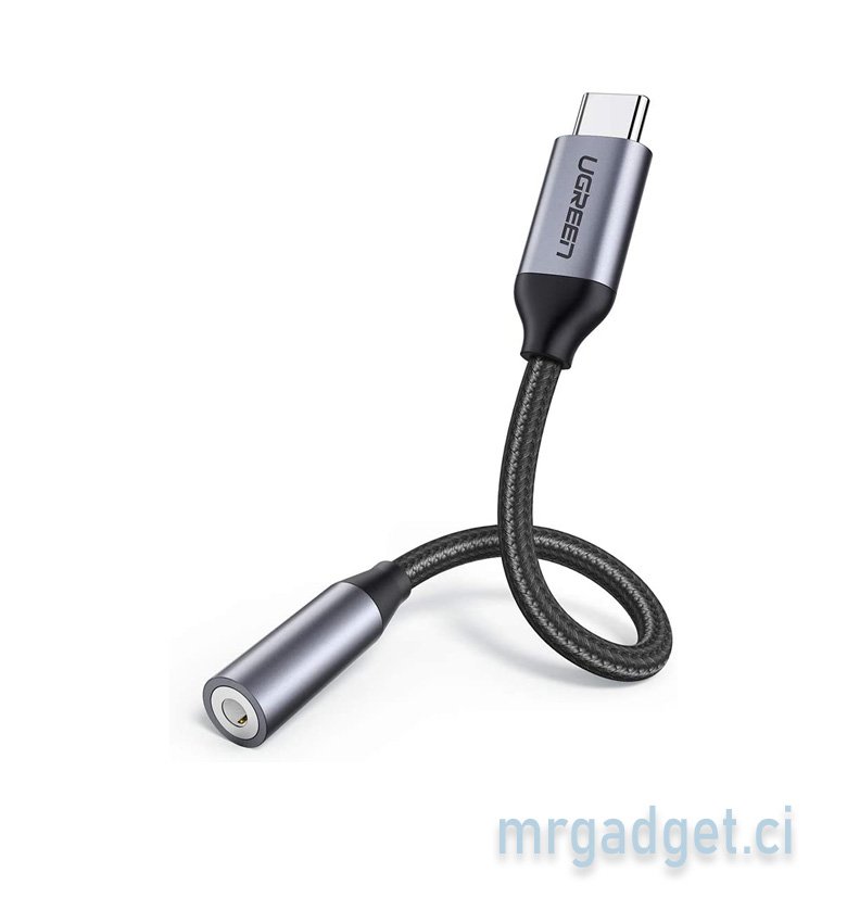 Adaptateur de casque USB C vers 3,5 mm Adaptateur de casque 3,5 mm femelle vers USB C mâle Adaptateur auxiliaire compatible pour Huawei P20/P20 Pro Xiaomi Mi 8, Oneplus (non compatible avec les téléphones Galaxy et iPad) UGREEN 30632  #10020
