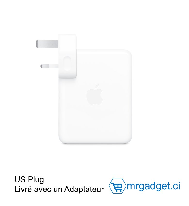 Apple Adaptateur Secteur USB-C 140 W - Chargeur Macbook - Boitier simple, câble vendu séparément  - USB Plug, livré avec un Adaptateur