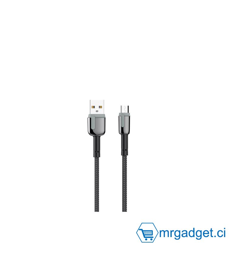 LDNIO LS592 micro USB - Câble micro USB vers USB-A  200cm en nylon tressé  - charge  et transfert de données rapide