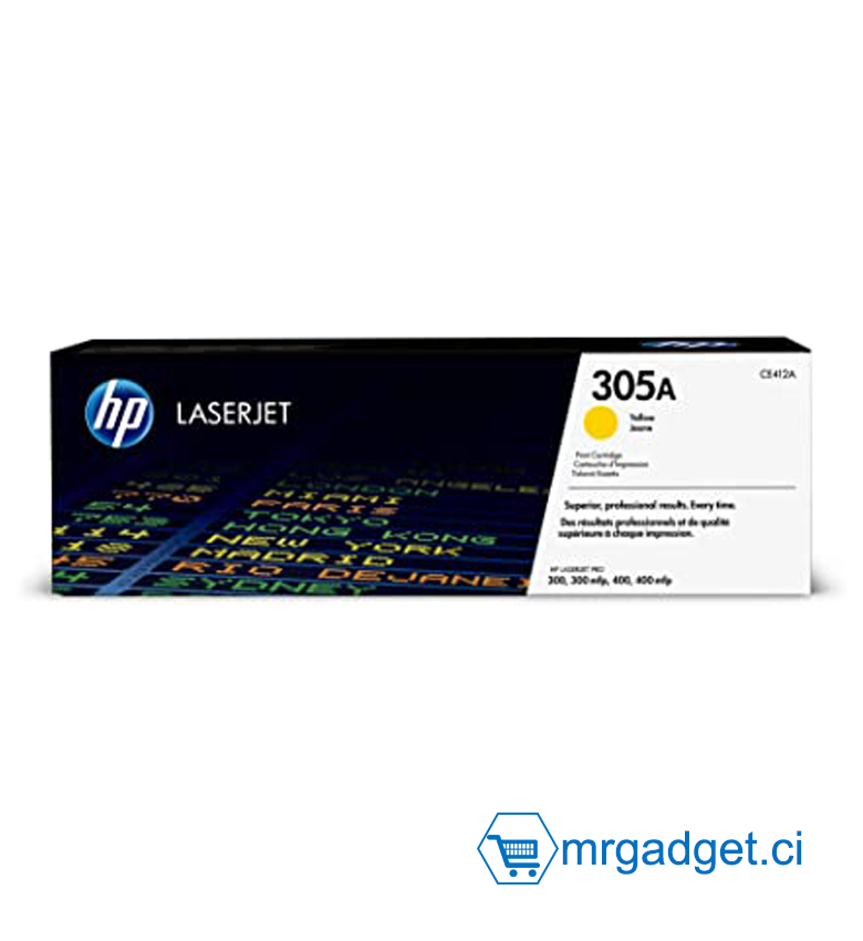 HP 305A CE412A Toner Jaune Authentique pour HP Color LaserJet Pro M351 / M375 / M451 / M475