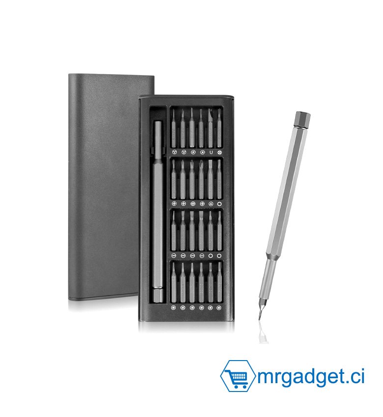 Kit bricoleur/ Pro - Tournevis  24 en 1 de Précision, Manuel, Kit d'outils Mini, Magnétique Outils de Réparation avec Torx Bits etc,Pour iPhone, Lunettes, Montres,  PC,  Macbook, ordinateur...