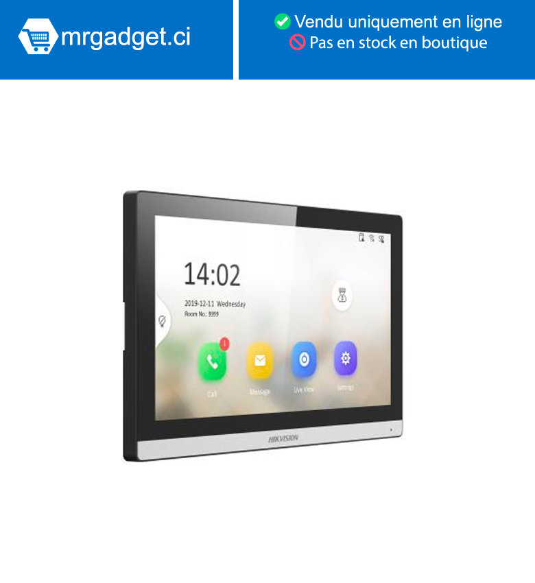 Hikvision DS-KH6350-WTE1(O-STD) - Ecran 7 Pouces IP POE pour interphone et caméra - Recevez des appels, ouvrez la porte et visualisez en direct à distance