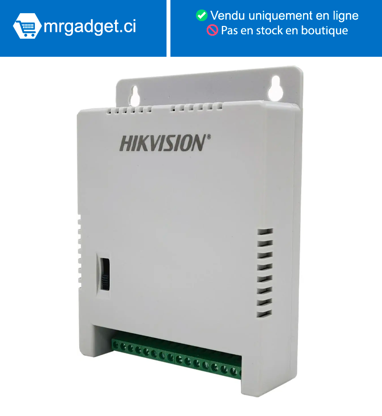Hikvision DS-2FA1205-C8(EUR)(O-STD) Alimentation 8 canaux - 60 W, 12 VCC/1 A maximum par canal, le courant total maximum est de 5 A