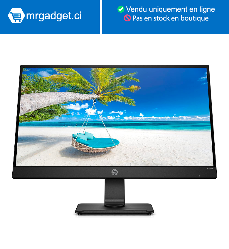 Ecran PC - Moniteur antireflet Full HD HP V221vb de 21,5 pouces avec HDMI, VGA - Noir