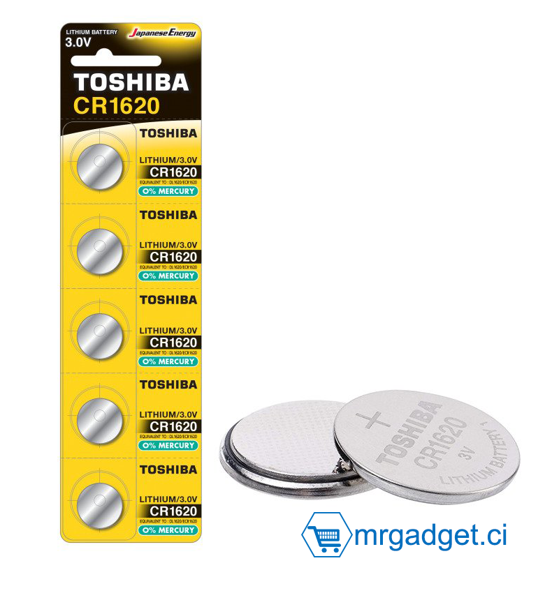 Toshiba CR1620 Pile bouton au lithium 3 V Lot de 5 piles