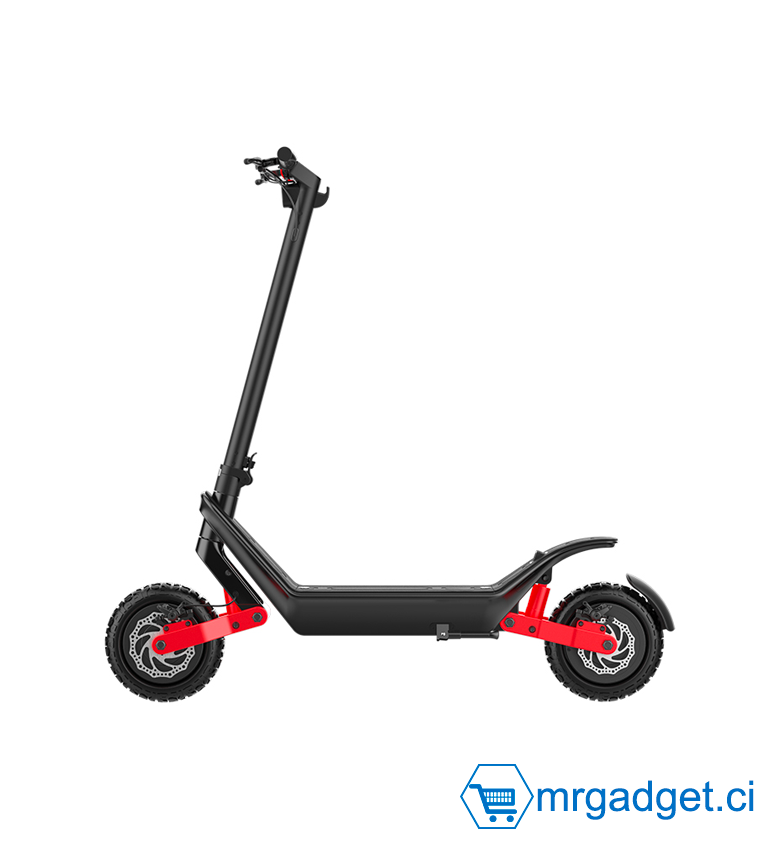 KIXIN X10 OffRoad  - Trottinette électrique  – Scooter électrique tout-terrain à double moteur - Poids Max : 100Kg - Vitesse max : 40m/h - Autonomie : 90km -100km -11 pouces avec Suspension, Scooters électriques - Noir