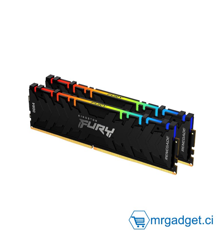 Kingston FURY Renegade - Barrette de RAM RGB 32GB (2x16GB) 3600MT/s DDR4 CL16 Mémoire Kit PC Kit de 2 KF436C16RB1AK2/32
