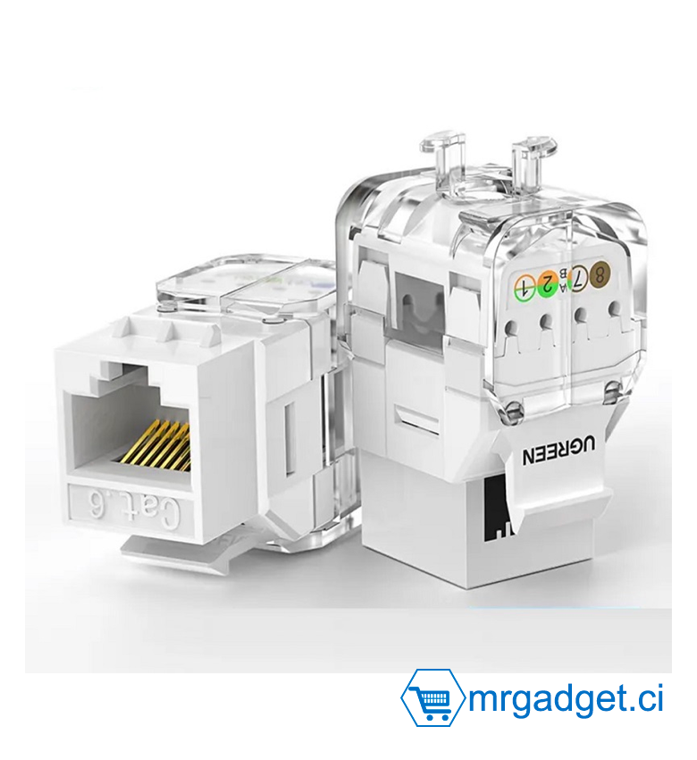 Connecteur réseau modulaire RJ45 Cat6 pour emplacement Ethernet pour plaque murale UGREEN NW159 80452  #10125