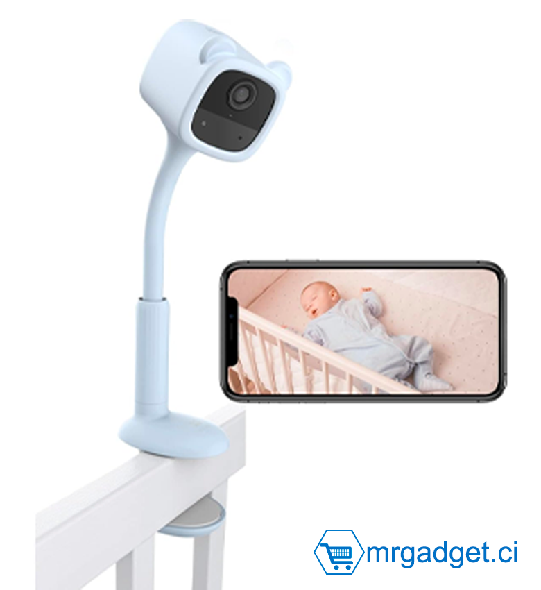 EZVIZ BM1 - Babyphone alimenté par batterie avec technologie d’intelligence artificielle, Lecture automatique d’une musique apaisante/ Détection des pleurs / Alertes hors du berceau / Entendez et parlez à votre enfant