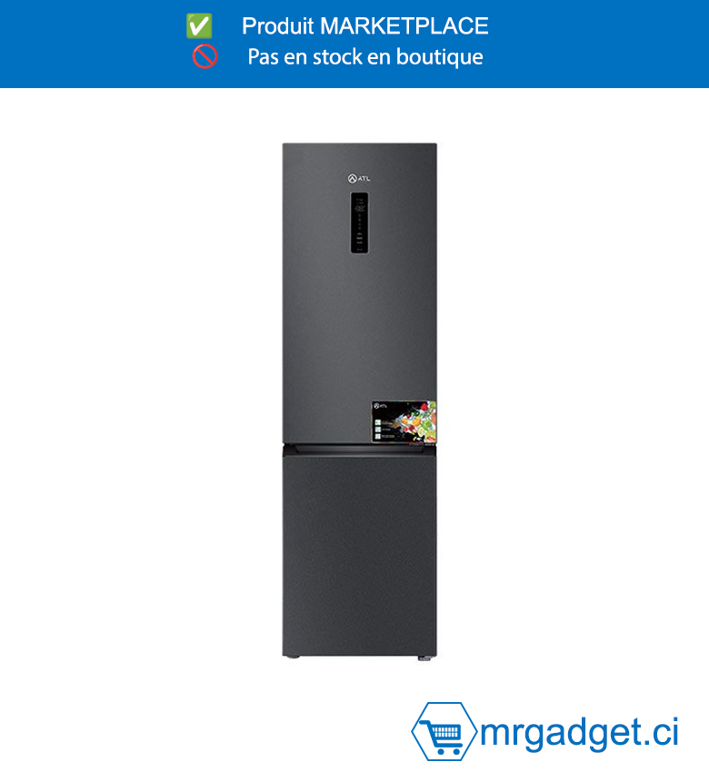 ATL-ATL-2C360N-REFRIGERATEUR ATL COMBINE TOTAL NO FROST 03 TIRROIRS/ 306L/ 02 PORTES/ GRIS/R600A/A+