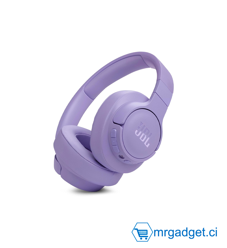 JBL Tune 770NC Casque supra-auriculaire sans fil, autonomie 70 h, Réduction de Bruit Adaptative, Smart Ambient, violet