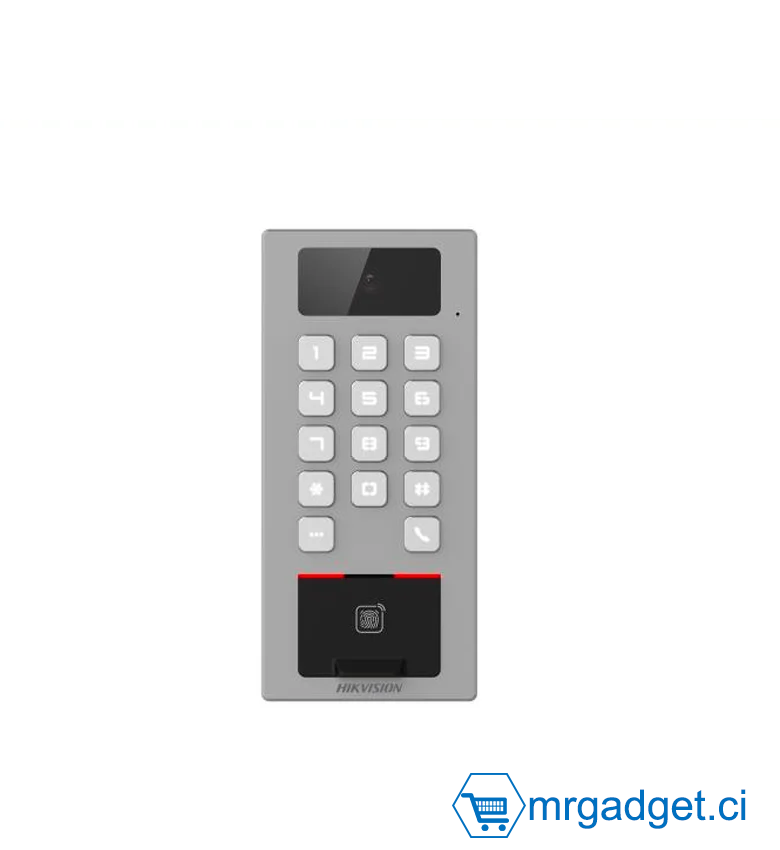 Hikvision  DS-K1T502DBFWX-C - visiophone et interphone (écran vendu séparément) - Pointeuse - Contrôle accès - Authentification par Empreinte digitale - Code (Mot de passe) - Carte RFID/MiFare - Gestion à distance via mobile