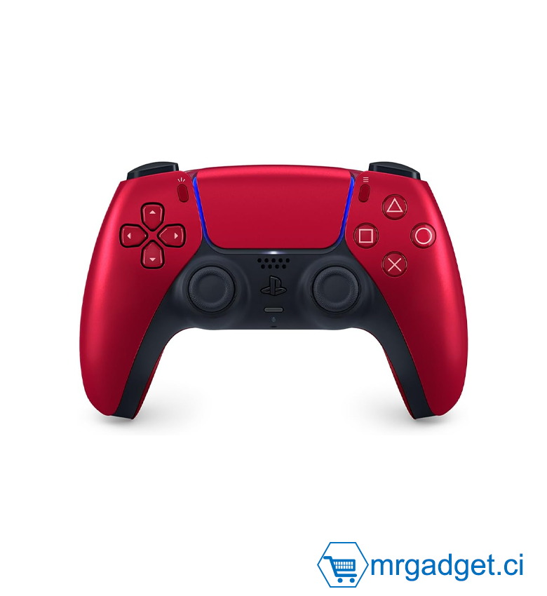 Playstation Sony, Manette 5 officielle DualSense, Sans fil, Batterie rechargeable, Bluetooth, Compatible avec PS5 et PC, Couleur : Volcanic Red