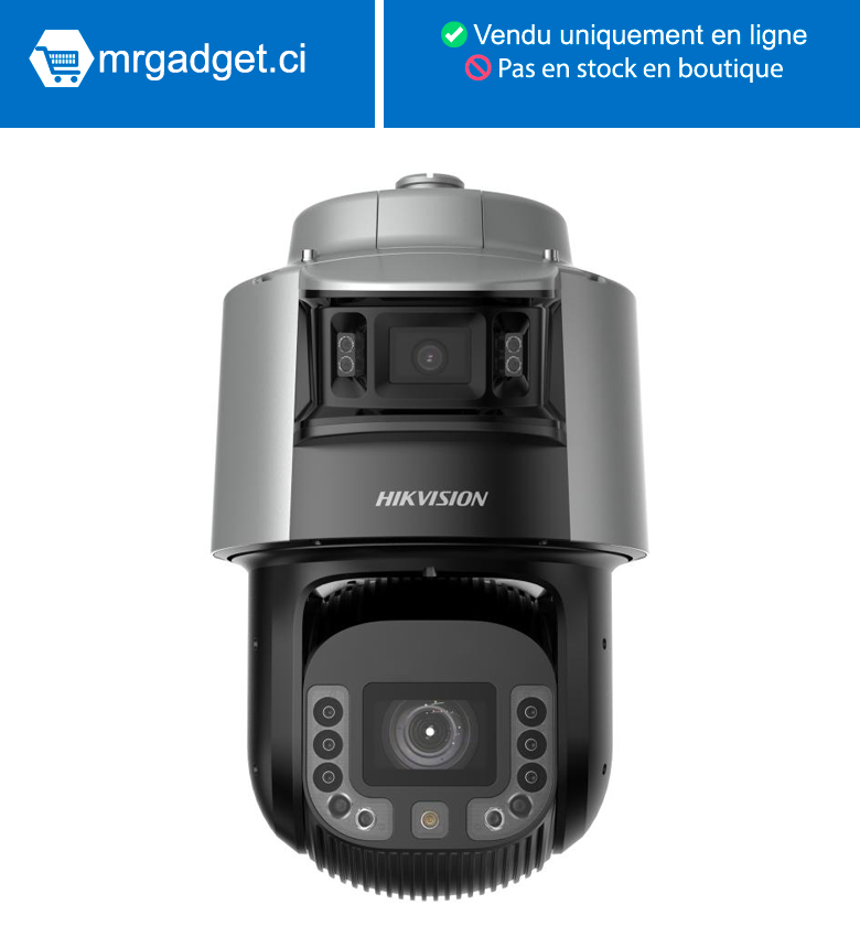 HIKVISION DS-2SF8C442MXS-DL(14F1)(O-STD)(P3) TandemVu 8 pouces 4 MP 42X Dôme de vitesse réseau DarkFighter, lumière blanche jusqu'à 30 m et une distance IR de 300 m