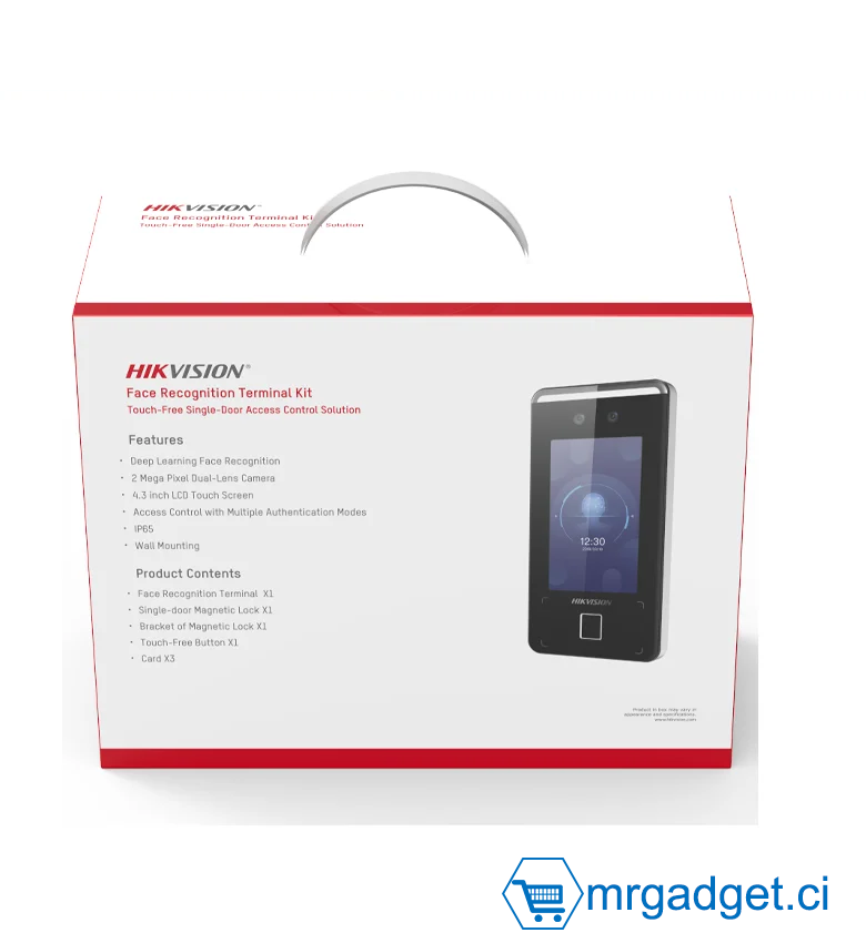 HIKvision  DS-KAS541(O-STD) visiophone et interphone (écran vendu séparément) - Pointeuse - Kit Contrôle accès (Ouverture de porte) - Authentification par Reconnaissance faciale - Empreinte digitale - Carte RFID/MiFare