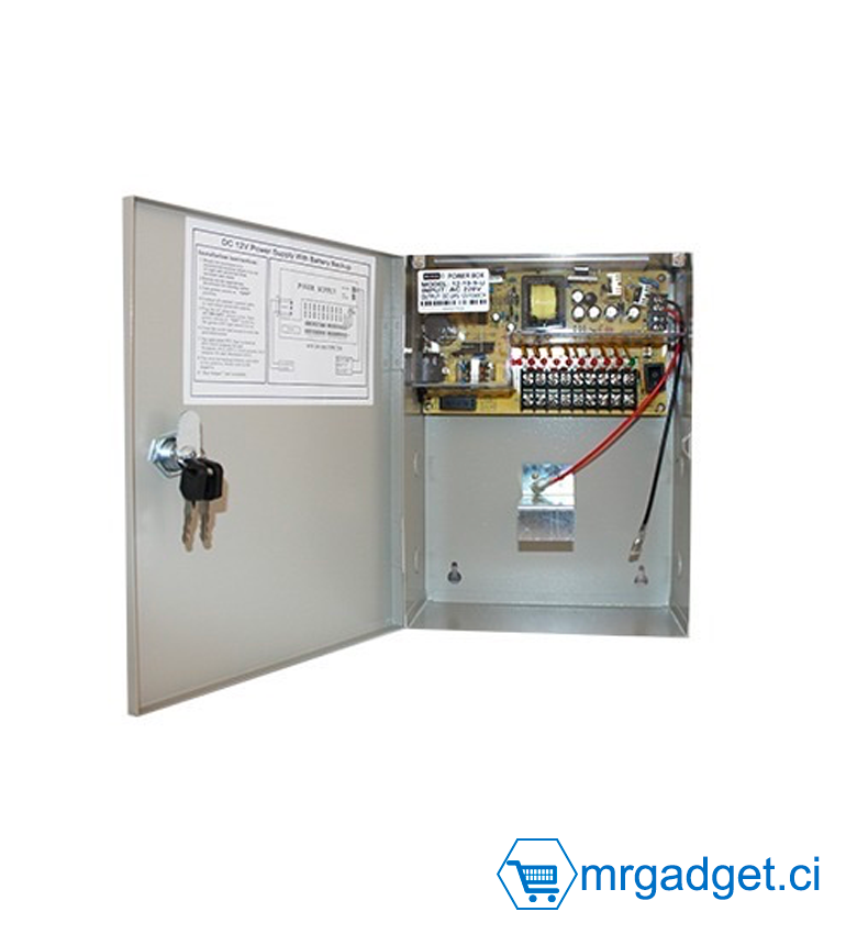 Boite d'alimentation de secours 12V (Batterie non inclus) -9 Canaux