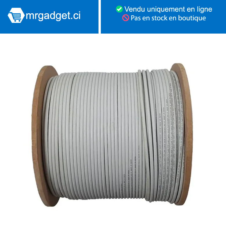 Numéro One Câble réseau  RJ45 blindé catégorie 6A ( CAT6A ) FTP 500 mètres -500m  Haut qualité - Blanc  Câble reseau RJ45 blindé catégorie 6A ( CAT6 A ) FTP 500 mètres -500m Haut qualité - Blanc