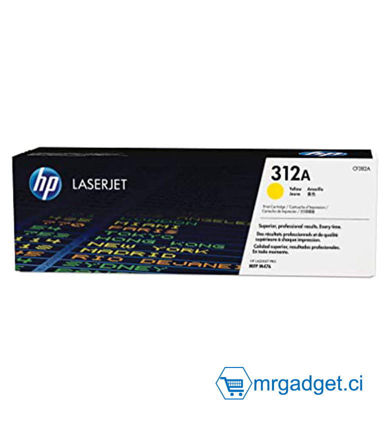 HP 312A Toner Jaune LaserJet Authentique (CF382A), pour imprimantes HP Color LaserJet Pro MFP M476dn/M476dw/M476nw