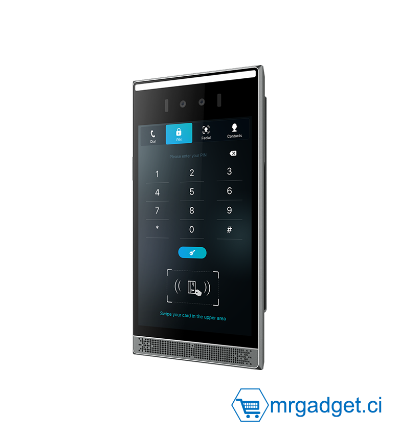 Platine de Rue Vidéo SIP Fanvil i68 - Interphone Écran Tactile 8" - Contrôle d'Accès Biométrique : Reconnaissance Faciale, RFID, Code PIN, QR Code - Caméra HD - Étanche IP65 & Antivandale IK07 - Compatible ONVIF