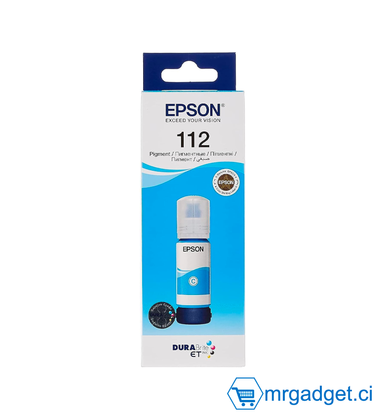 Bouteille d'encre Epson 112 pigment pour imprimantes EcoTank - CYAN