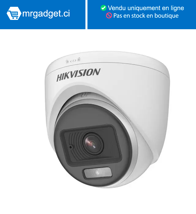 Hikvision DS-2CE70KF0T-PFS(2.8mm)(O-STD) 5MP - Micro audio intégré  Vision nocturne couleur Caméra de vidéosurveillance couleur filaire extérieure pour DVR,  USEWELL BNC/DC, blanc