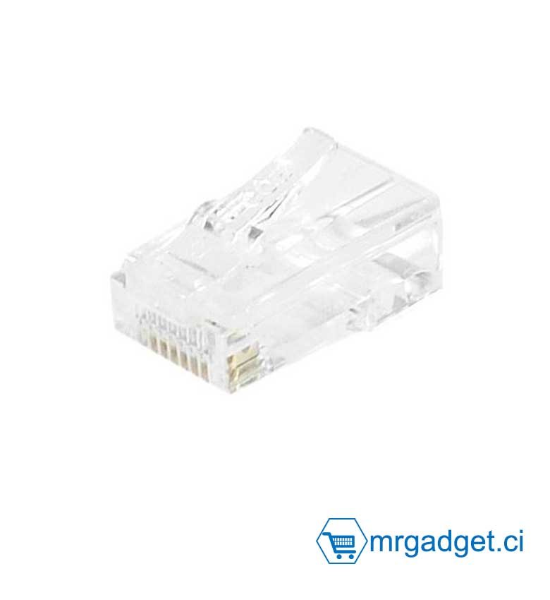 Lot de 20 connecteurs modulaires RJ45 Cat6  pour connexion Ethernet RJ45 pour câbles UTP toronnés ou rigides