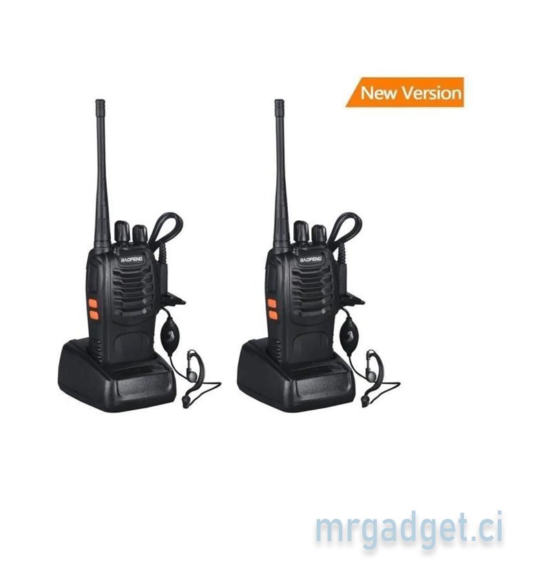 2 pcs Walkie Talkies baofeng BF-888S 16CH Signal Band 400-470 MHz 2-Way Radio - Portée : 3Km à vol d'oiseau