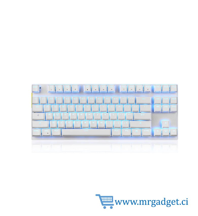 Motospeed   Clavier mécanique Gaming  sans fil/filaire 2,4 GHz GK82 87 touches LED rétroéclairé rouge clavier de jeu Type-C pour les jeux et la saisie, compatible Mac/PC/ordinateur portable   Blanc  / Switch Rouge