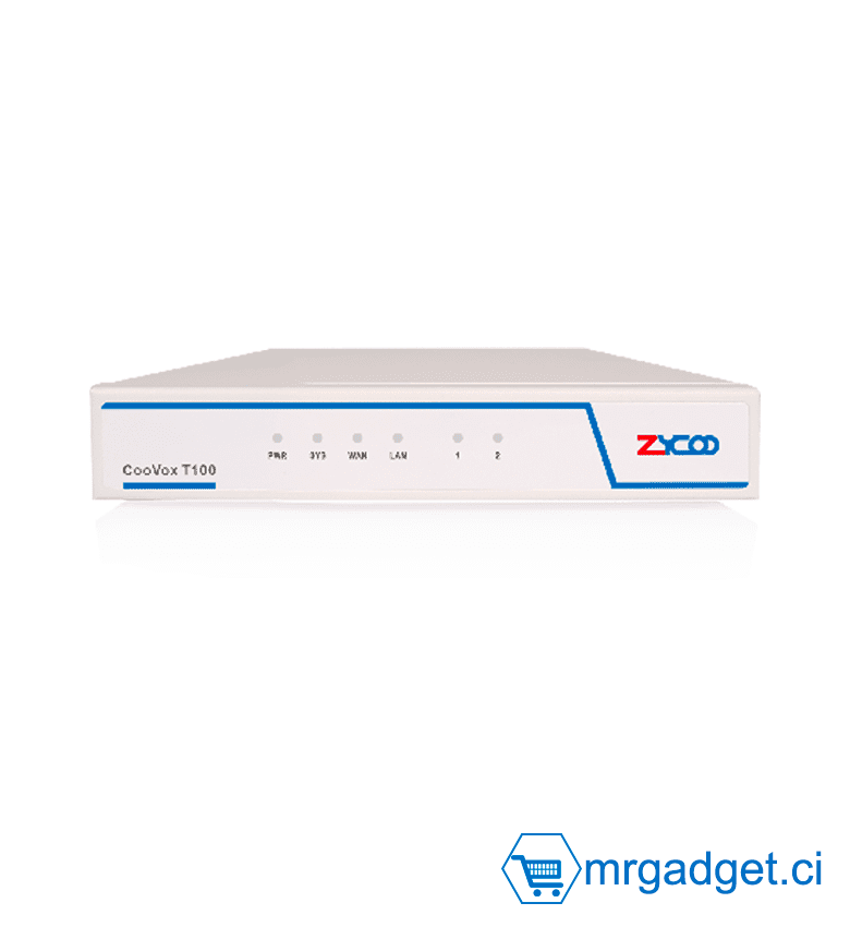 Zycoo T100-A202 - Autocommutateur -  Serveur VoIP - IPBX, 100 postes, 50 appels simultanés, 2 FXO
