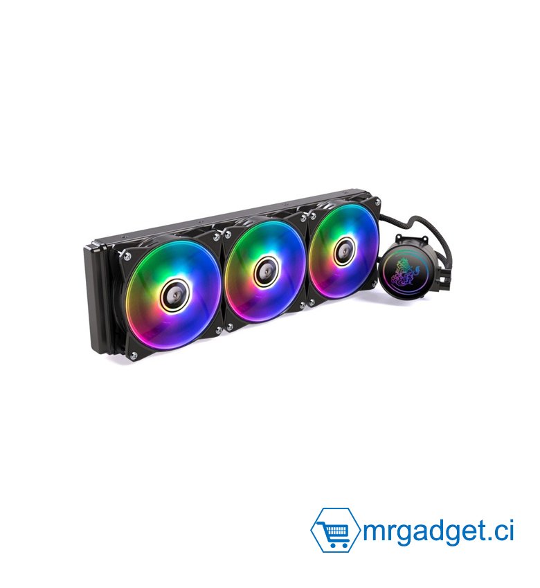Système de refroidissement par eau 360 mm ARGB  - WaterCooling - Installation Facile, Compatible AMD & Intel - Noir