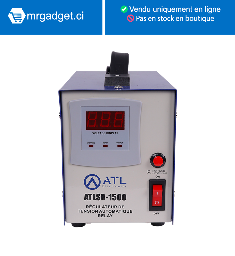 STABILISATEUR ATL 1500 VA/ AFFICHAGE NUMERIQUE/ RELAY