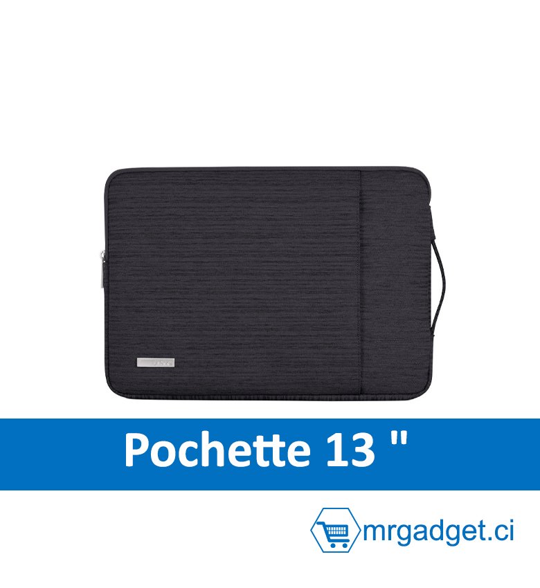 Housse PC  - Pochette de Ordinateur Portable et Mac  imperméable - 13" & 14" NOIR