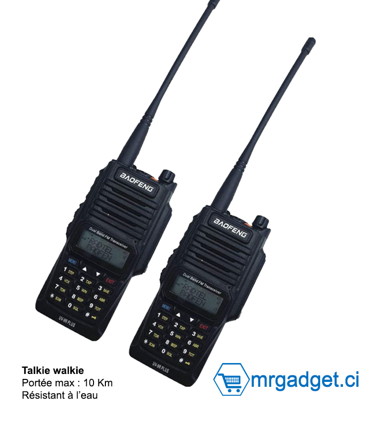 BaoFeng UV-9R Walkie Talkie Radio BF-UV9R IP67 Waterproof Dual Band Radio 8W UV 9R Paire - Portée : 10Km à vol d'oiseau