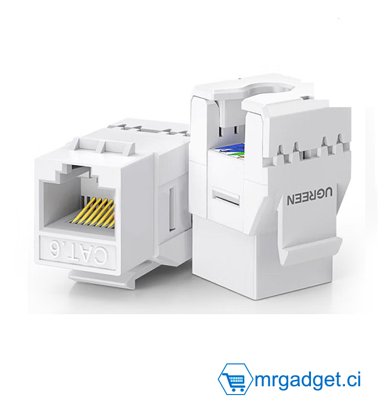 Connecteur réseau modulaire RJ45 Cat6 pour emplacement Ethernet pour plaque murale UGREEN NW186 30844  #10124