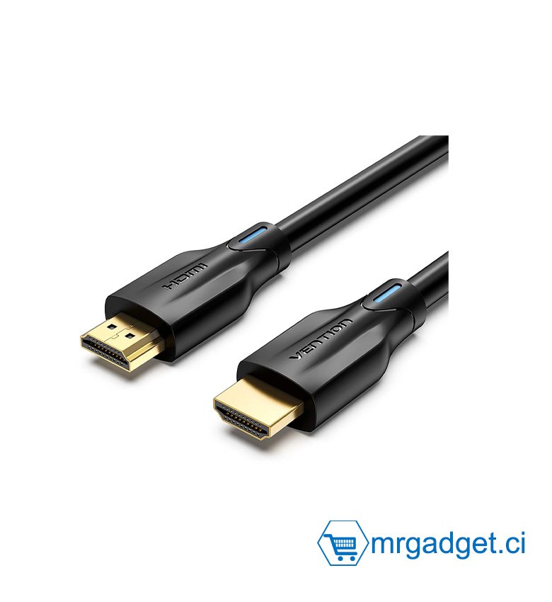 VENTION AANBJ Câble HDMI 2.1 8K 5m Câble HDMI 8K@60Hz 48gbps 4K@120Hz eARC Dolby Vision, HDCP 2.2/2.3, HDR10 Compatible avec PS5 PS4 Pro Xbox