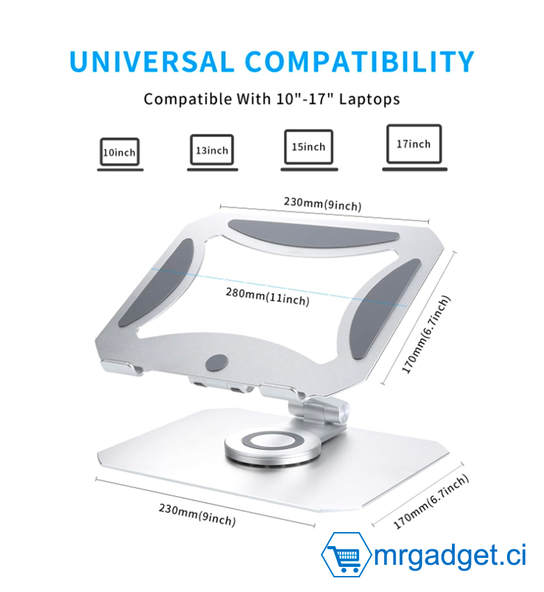 Lot De 4 Supports Invisibles Pour Ordinateur Portable - Pliables, 2 Angles Réglables, Dissipation Thermique (JUKOTA)