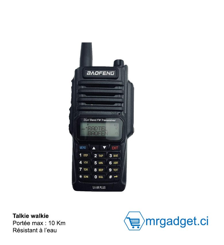 BaoFeng UV-9R Walkie Talkie Radio BF-UV9R IP67 Waterproof Dual Band Radio 8W UV 9R - jusqu'à 10km