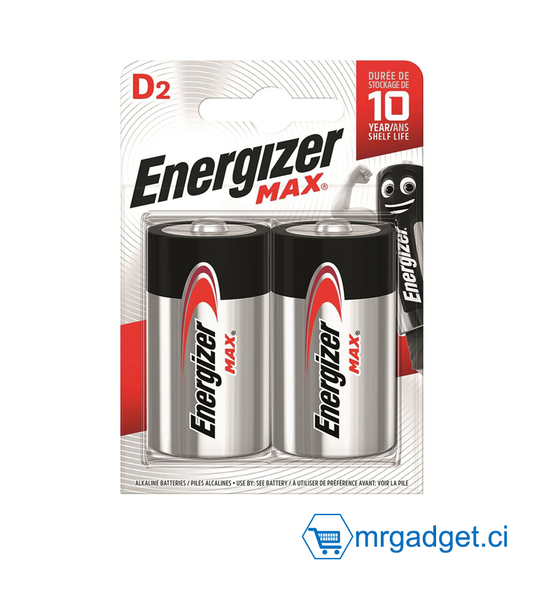 Energizer Piles alcalines max D2 lot de 2