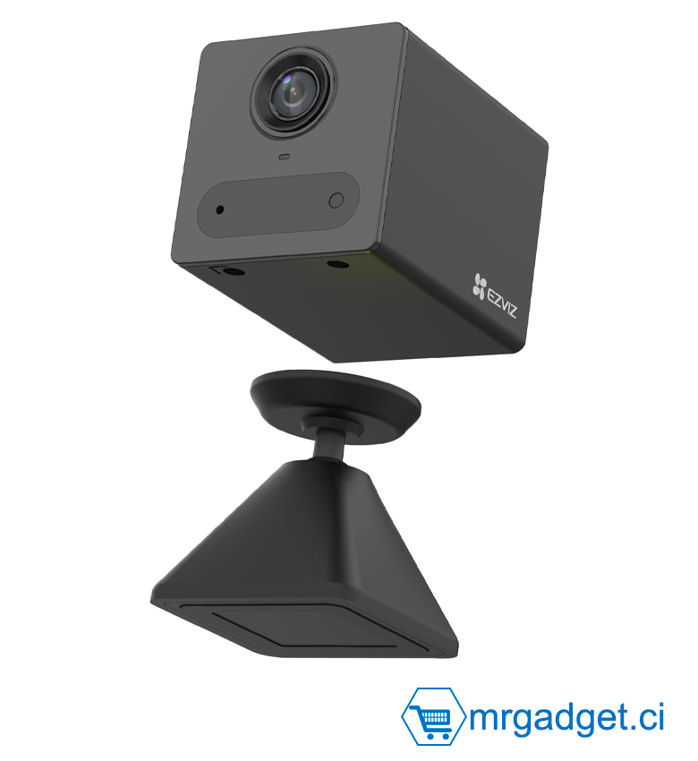 EZVIZ CB2 1080P Caméra Surveillance WiFi Interieur sans Fil sur Batterie 2000mAh, Caméra Bébé WiFi 2.4Ghz, Détection de Personne, 5m Vision Nocturne, Audio Bidirectionnel, Type C, Magnetic Mount Noir