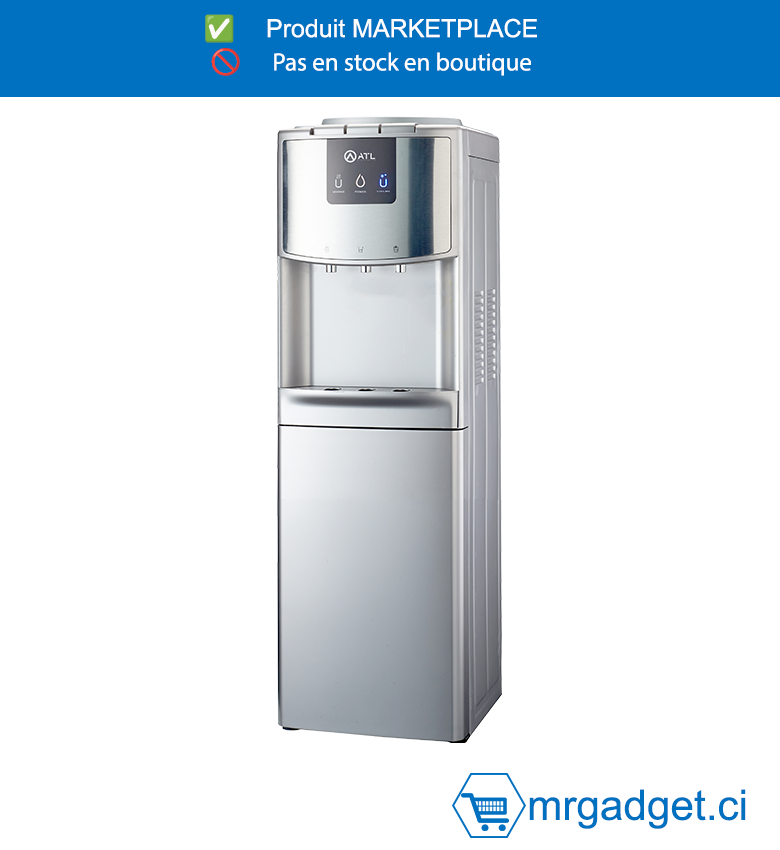 ATL-ATL-3WD85CFSS-DISTRIBUTEUR D'EAU ATL / 03 ROBINETS / GRIS / AVEC MINI REFRIGERATEUR