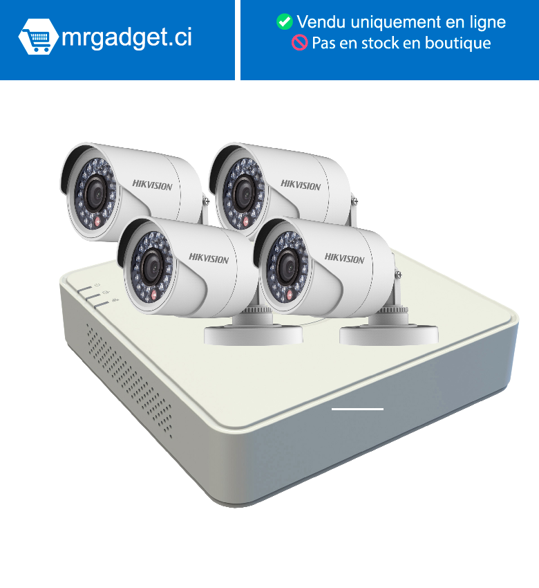 Hikvision DS-J142I(STD)/7104HGHIF1( STD)+4CAM  1x DVR et 4x caméras Bullet analogiques 1MP 3,6 mm Kit