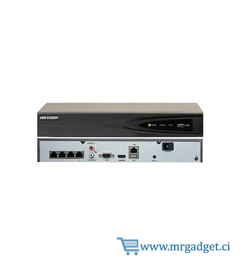 HIKVISION DS-7604NI-K1-4P (B) Enregistreur vidéo réseau 4 canaux NVR PoE IP CCTV