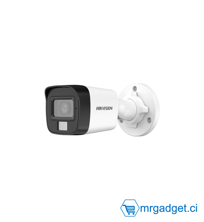 Hikvision DS-2CE16K0T-LPFS(2.8mm) 3K - Camera Analogique - Caméra de surveillance  Mini Bullet avec Audio et Éclairage Hybride Intelligent Fixe
