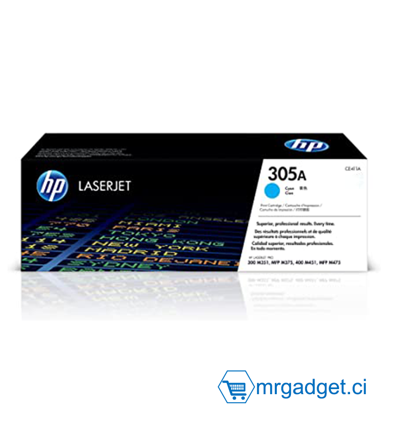 HP 305A CE411A Toner Cyan Authentique pour HP Color LaserJet Pro M351 / M375 / M451 / M475