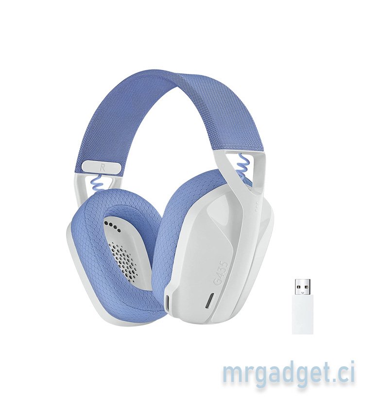 Logitech G435 LIGHTSPEED et Bluetooth Sans Fil Casque Gaming - Casque léger circum-auriculaire, micro intégré, batterie de 18h, compatible avec Dolby Atmos, PC, PS4, PS5, Mobile - Noir