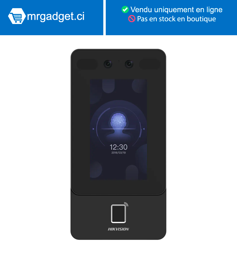 HIKVISION DS-K1T342MFWX - interphone vidéo (écran vendu séparément) - Contrôle accès - Authentification par Reconnaissance faciale - Empreinte digitale - Carte RFID/MiFare